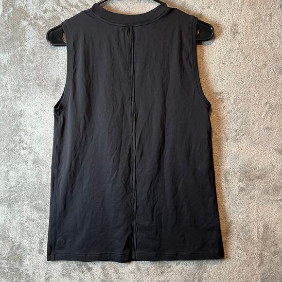 Lululemon All Yours Tank Black No Sleeves Cotton Top Relaxed Fit Size 4 - Picture 3 of 5